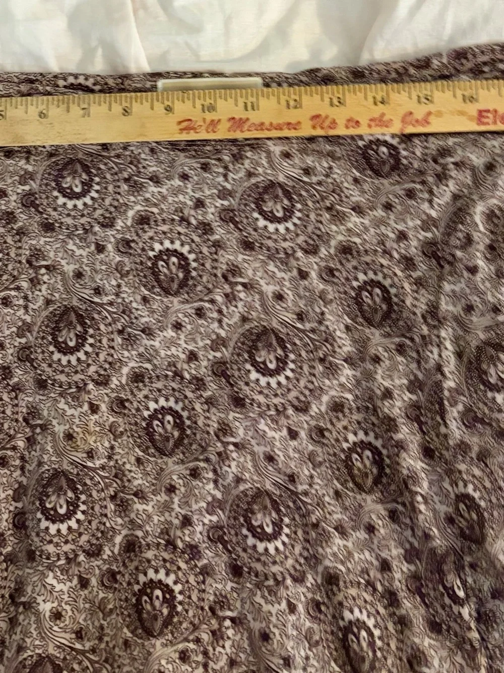 Michael Kors Brown and Cream Paisley A-Line Skirt